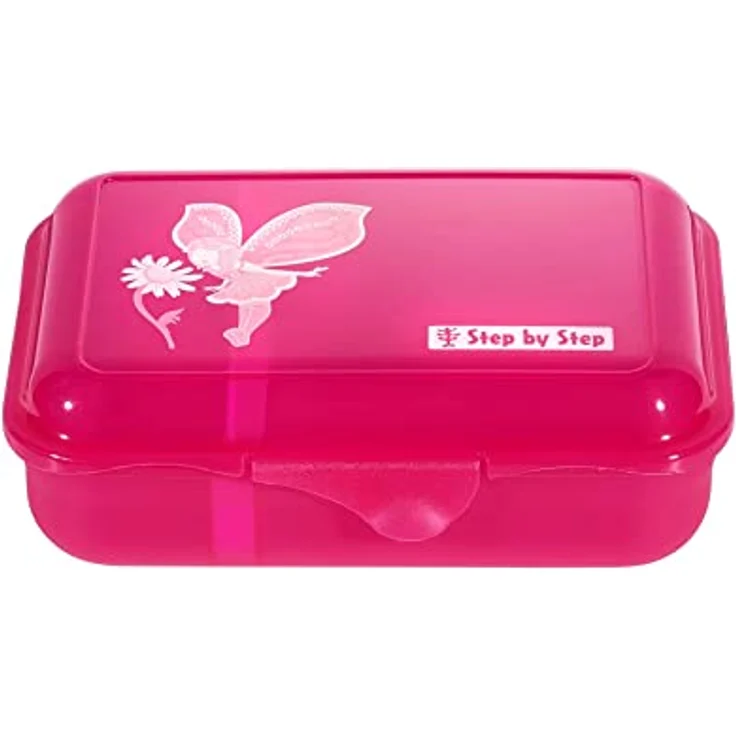 Step by Step Lunchbox „Fairy Freya“, mit Trennwand und Klickverschluss, spülmaschinenfest, BPA-frei, für Schule und Kindergarten, 0,9L, rosa – Bild 1
