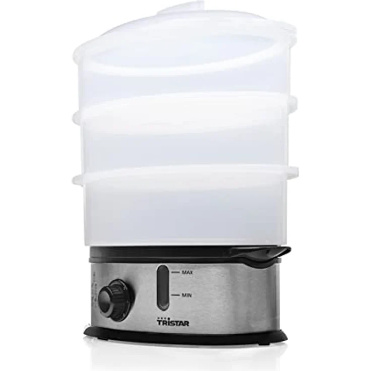 Tristar elektrischer Dampfgarer 1200 Watt mit 3 Garbehältern, 11 Liter Fassungsvermögen, VS-3914, Silber, Kunststoff – Bild 10