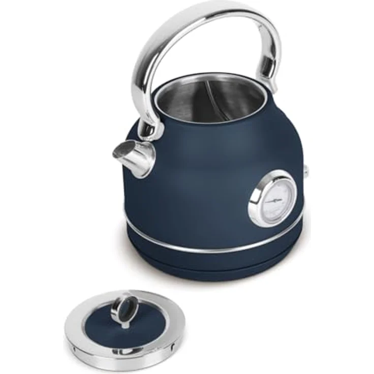 Berlinger Haus Wasserkocher 1,7 L Deep Sea Collection BH-9764, Edelstahl 18/10, mit Thermometer und Schutz vor Trockenlauf, mattblau, 2200 W, 360° Basis – Bild 2