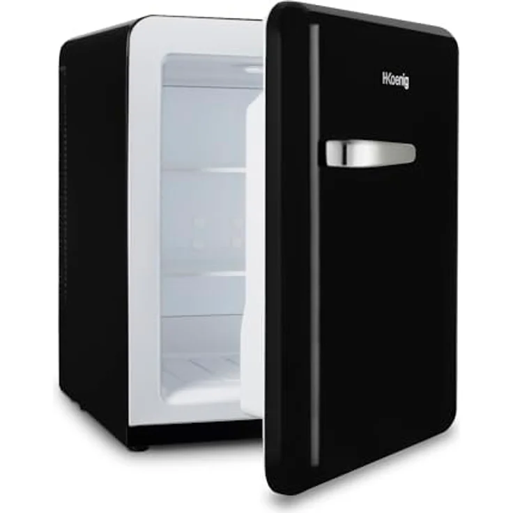 H.Koenig Mini-Bar Vintage 31L TOAD9, Kompakter Mini-Kühlschrank fürs Zimmer, Vintage-Design, einstellbare Temperatur 6°-15°C, 24 dB, Schwarz – Bild 1