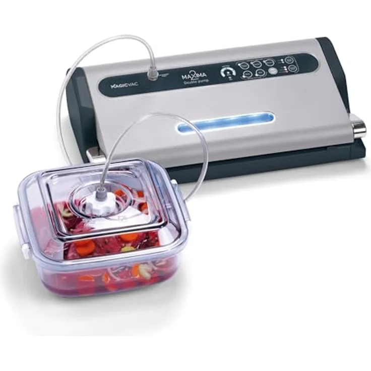 Magic Vac Maxima 2 Vakuumiergerät und Folienschweißgerät für Lebensmittel, 130Watt, 230V Grau – Bild 3