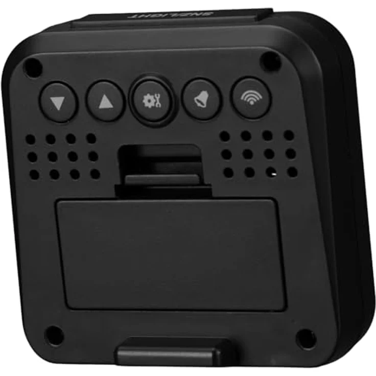 Kienzle Funkwecker Reisewecker mit Temperaturanzeige, zwei Weckzeiten, Schlummerfunktion, LED-Hintergrundbeleuchtung, kompakt, schwarz – Bild 3
