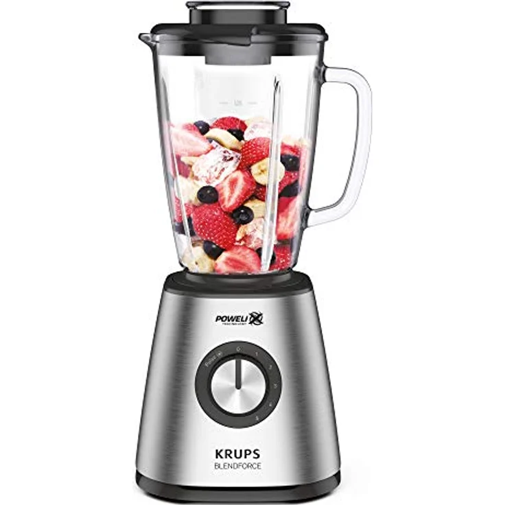 Krups KB 439D Blendforce+ Standmixer, 1600W, 5 Geschwindigkeitsstufen, Puls-Funktion, 1,75 L Behälter, silber  – Bild 3