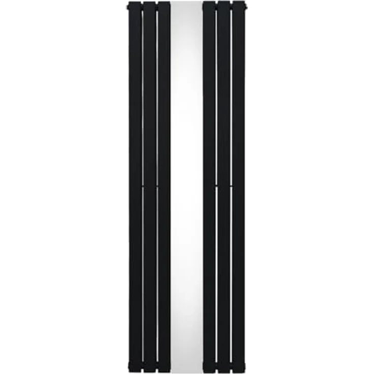 Monster Shop Paneelheizkörper mit Spiegel 1800 x 565mm, vertikaler Wandheizkörper aus matt schwarzem Kohlenstoffstahl, hohe Wärmeleistung von 8092 BTU, inklusive Reinigungsbürste und Befestigungsset – Bild 2
