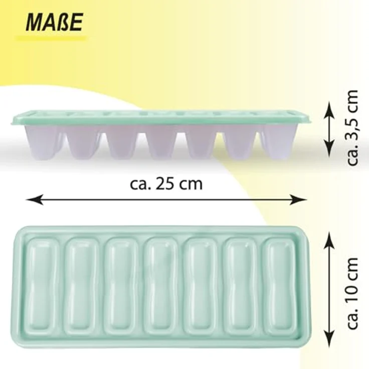 Bestgoodies Eiswürfelbehälter mit Deckel, 14 Fächer, Gefriertauglich bis -30°C, aus hochwertigem Kunststoff, Grün, 1er Set – Bild 5