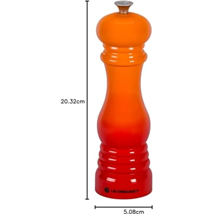 Le Creuset Pfeffermühle, ABS-Kunststoff, 6,2 x 6,2 x 20,8 cm, Keramik-Mahlwerk, Ofenrot – Bild 7