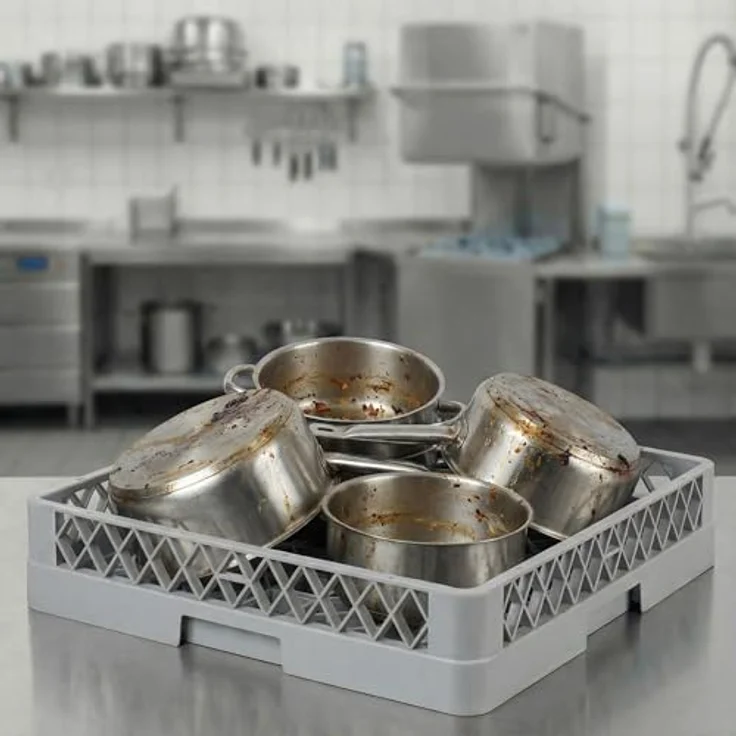 Morleos Spülkorb 50x50 für Gastro Spülmaschine – Gläserspülkorb 49x49x10 cm, grobmaschig, robustes hygienisches Kunststoffmaterial für Restaurant, Hotel und Catering – Bild 2