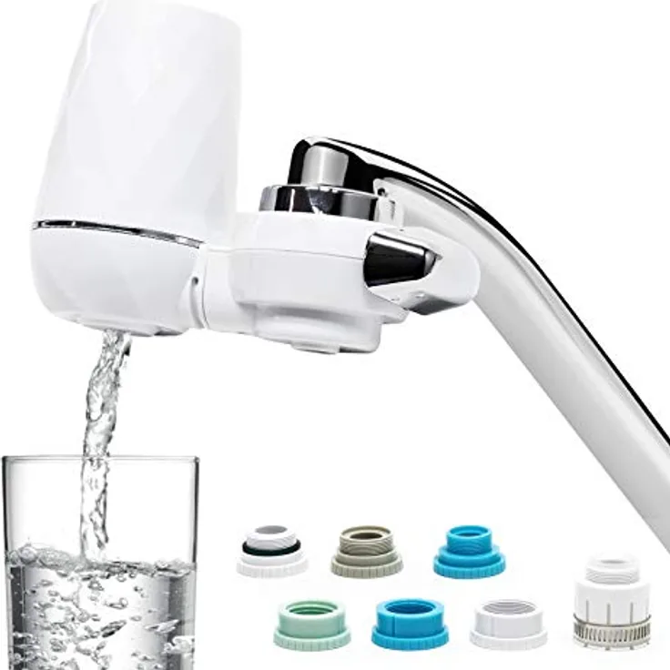 Wiltec Naturewater NW-LT-H2A, 9 Stufen On Tap Wasserfilter mit 120 L/h Durchflussrate, kompakter Wasserhahnfilter mit Edelstahlfilter und 360° drehbarem Kopf