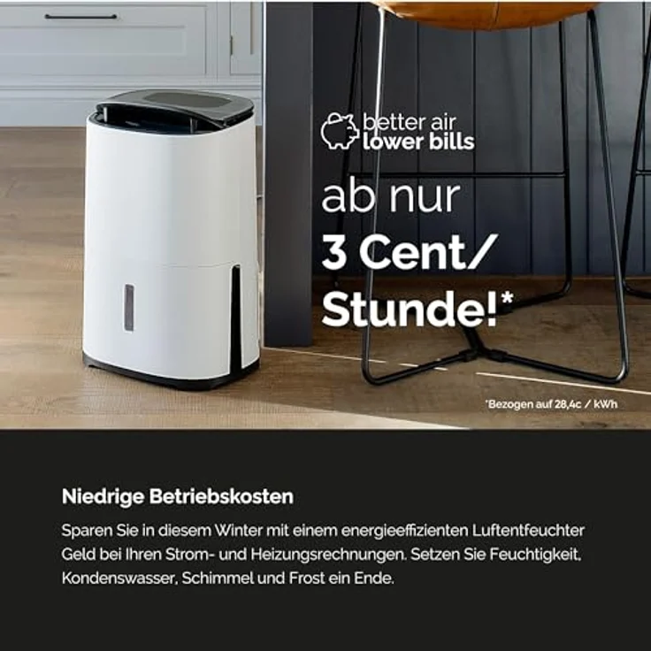 Meaco AreteTwo® 12L Luftentfeuchter & HEPA-Luftreiniger für 50m², leise und energieeffizient, weiß – Bild 2