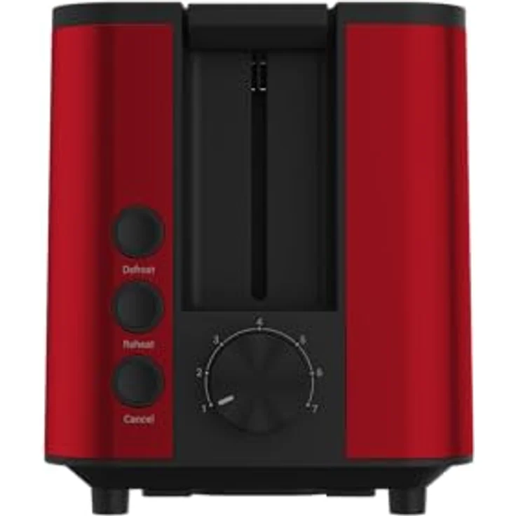 GRUNDIG TA 8340 Toaster, 950 Watt Leistung, Automatische Pop-Up-Funktion & Brotzentrierung, variable Bräunungsgradeinstellung, 2 Röstfächer, Rot – Bild 3
