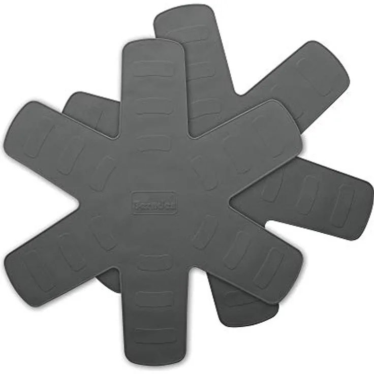 Berndes Silikon-Pfannenschutz-Set, 2 Stück, hitzebeständig bis 230 °C, grau, 40 cm Durchmesser, spülmaschinengeeignet