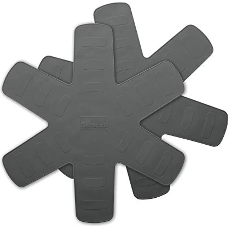 Berndes Silikon-Pfannenschutz-Set, 2 Stück, hitzebeständig bis 230 °C, grau, 40 cm Durchmesser, spülmaschinengeeignet – Bild 1