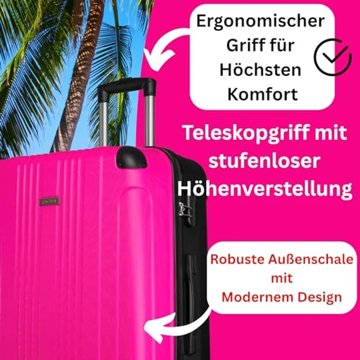 Nowi Lugano 4 Rollen Kofferset, 2-teilig, Schwarz, (70 l) – Bild 5
