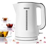 Duronic EK17 WE Wasserkocher | 1,7l Fassungsvermögen | 2200 Watt | Schnellkochend | Basis mit kabellosem Wasserkocher | Automatische Abschaltung | Zeitgemäßes Design | Weiß