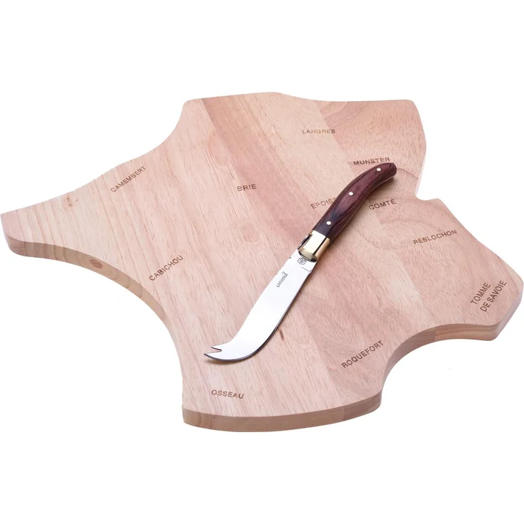 Laguiole CHEESE BOARD RUBBERWOOD AND KNIFE, Schneidebrett – Bild 1