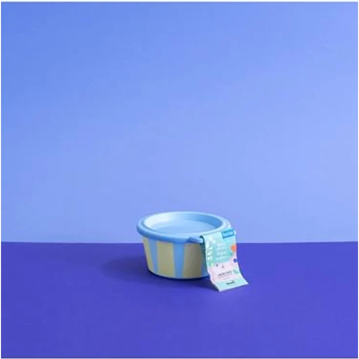 Koziol Schüssel mit Deckel NORA S 250 ml, luftdichtes Design in Sweet Blue mit pastellfarbenen Streifen – Bild 2