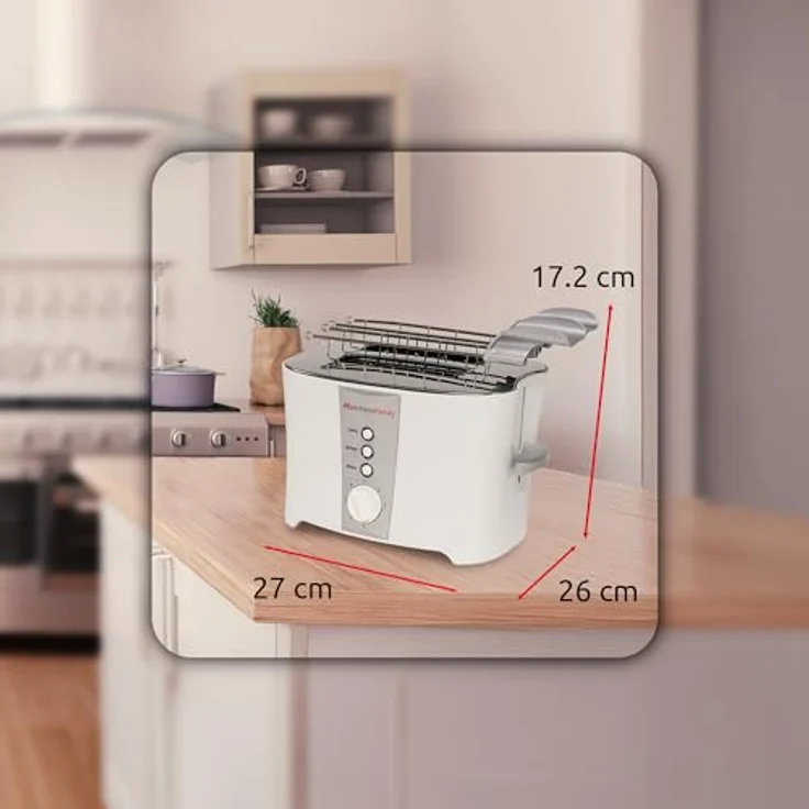 Melchioni Family 118310008 Tosto 2-Schlitz-Toaster, mit Doppel Zange, weiß – Bild 4