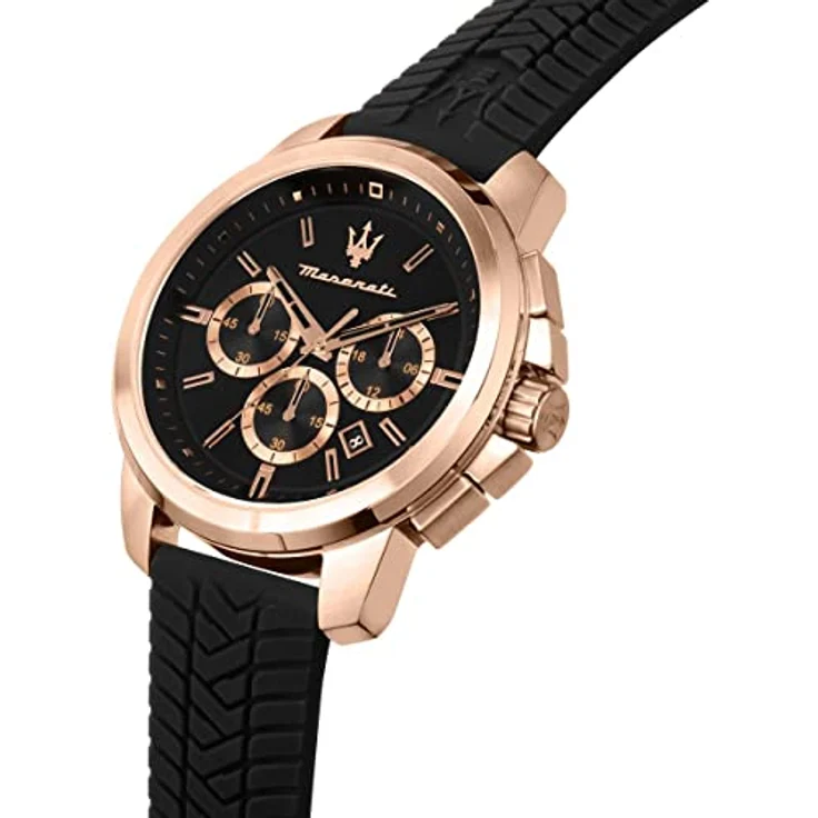 Maserati Herrenuhr, Successo Kollektion, aus Edelstahl, Rosegold PVD, Silikon, mit Silikon-Armband - R8871621012 – Bild 5