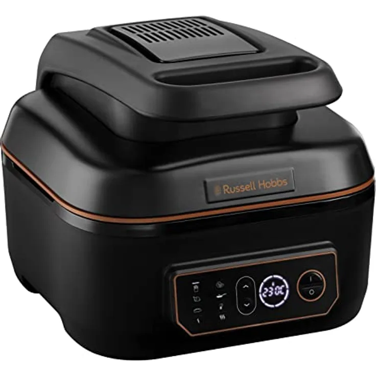 Russell Hobbs Heißluftfritteuse XL 5,5l Multi [AirFryer & Grill & Multikocher] SatisFry (spülmaschinenfest, Ober-&Unterhitze, kein Schütteln mehr, Slow Cooker, Backen etc, inkl. Grillplatte) 26520-56