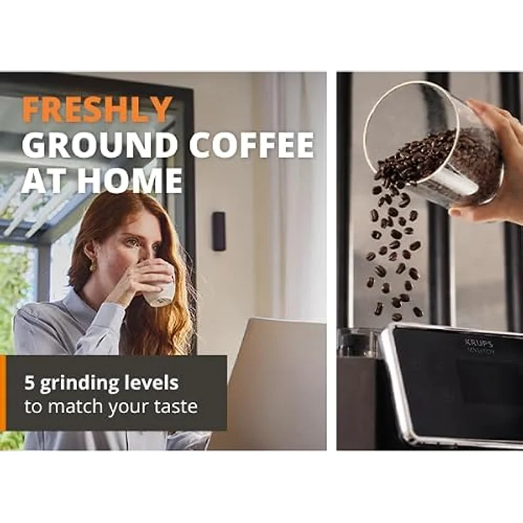 KRUPS EA918G Sensation Elite Hot & Cold Kaffeevollautomat, 30 Rezepte, Silber, Touchscreen mit Milk Maestro und Cold Brew Technologie – Bild 4