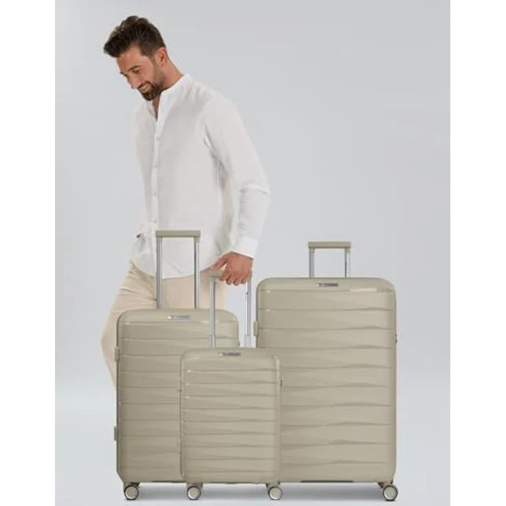 Franky Trolleyset London, 4 Rollen, 3-teilig, Polycarbonat, Schwarz – Bild 7