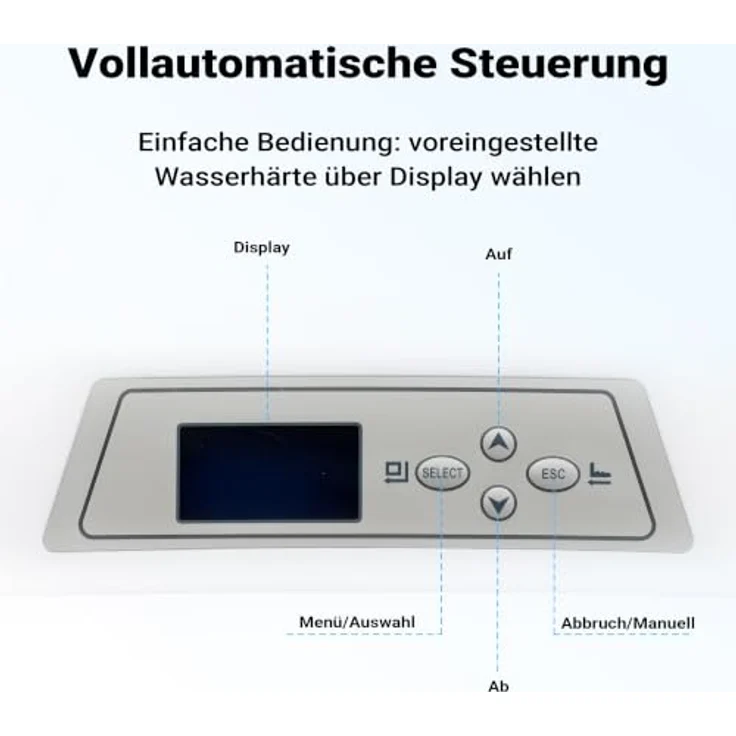 Naturewater Wasserenthärtungsanlage 2000 l/h, automatische Entkalkungsanlage mit 25 l Harztank und Ionenaustauscher – Bild 5