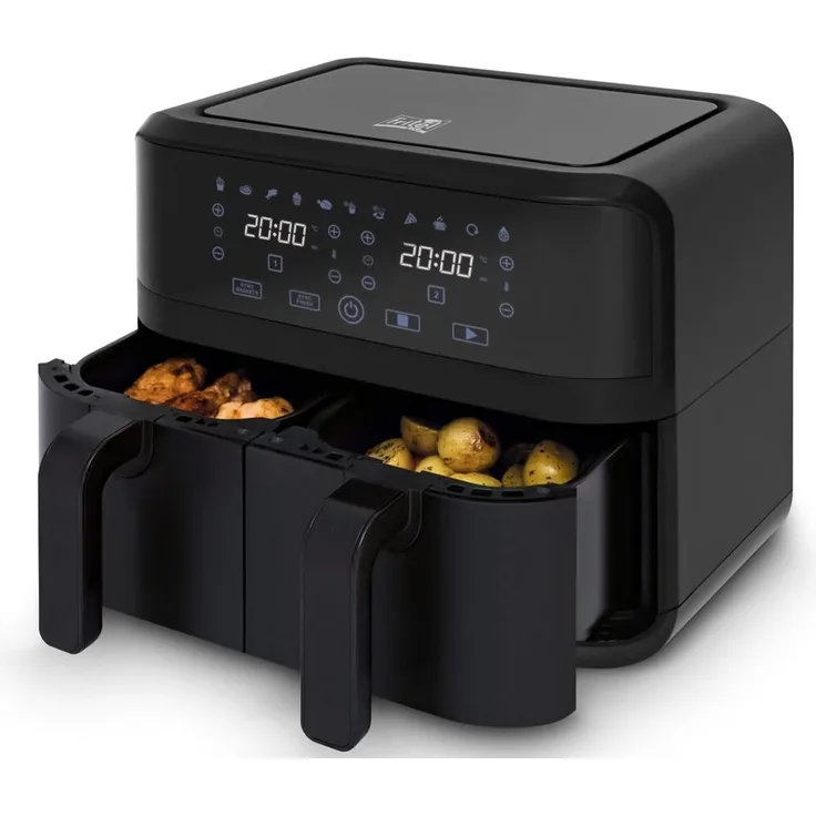 Fritel Airfryer Snacktastic 8180 Duo 2 x 4.5 Liter, Fritteuse mit doppelter Kapazität