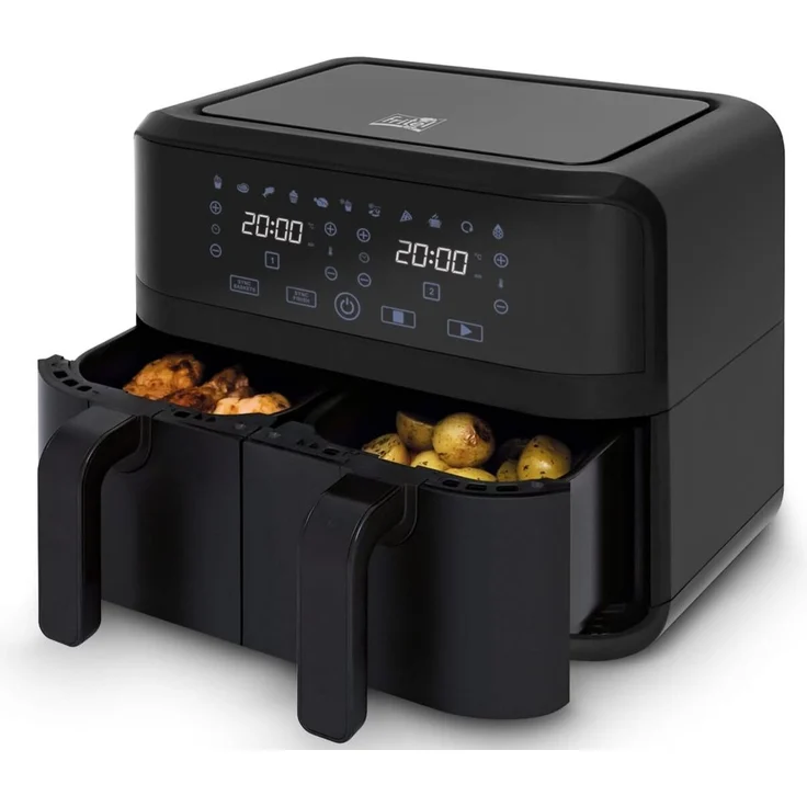 Fritel Airfryer Snacktastic 8180 Duo 2 x 4.5 Liter, Fritteuse mit doppelter Kapazität