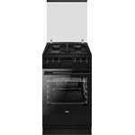 Amica Standherd Elektro 50 cm Gaskochfeld Backofen Umluft Zierdeckel eingestellt auf Erdgas 20mBar freistehend (Black)