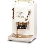 Faber Coffee Machines Pro Deluxe Pure White, Espressomaschine für ESE Pads 44 mm, Tassenwärmer, einfache Reinigung, schnelles Aufheizen