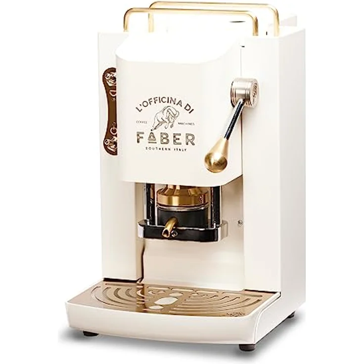 Faber Coffee Machines Pro Deluxe Pure White, Espressomaschine für ESE Pads 44 mm, Tassenwärmer, einfache Reinigung, schnelles Aufheizen – Bild 1