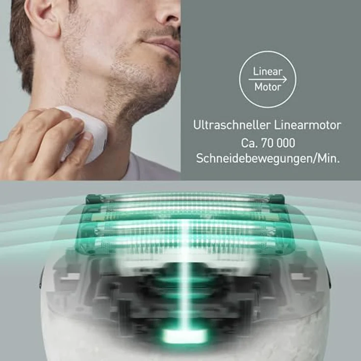 Panasonic ES-PV6B-W803 Series 900s Premium Kompakt-Rasierer für Männer, reaktionsschneller Bartsensor, USB-C, Premium Case, NAGORI® Marmorweiß – Bild 4