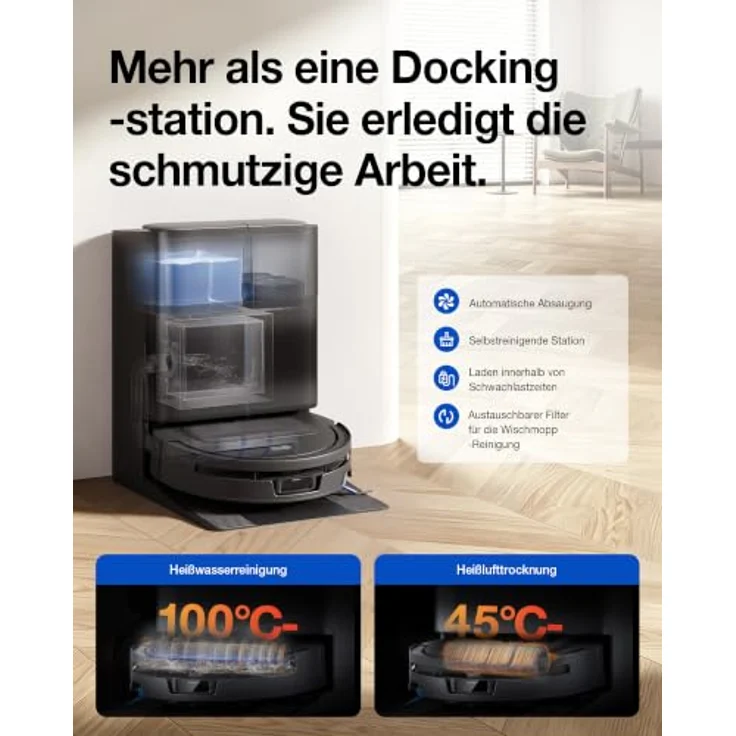 Ecovacs Deebot T90 Max Pro Omni EU, Roboter Staubsauger mit OZMO ROLLER 3.0 und TruEdge 3.0 Kantenreinigung – Bild 6