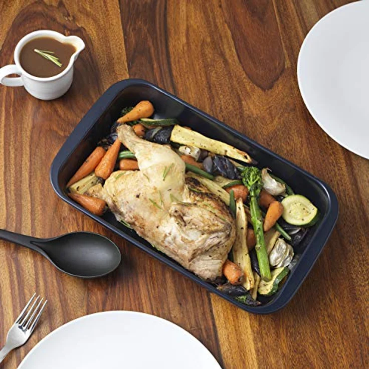 Russell Hobbs RH01144EU 34cm Thermoglasbräter, 2.2L backblech, Dreifachbeschichtung Thermoglas auflaufform, Mikrowellen-/Spülmaschinen-/Tiefkühlgeeignet backform – Bild 2