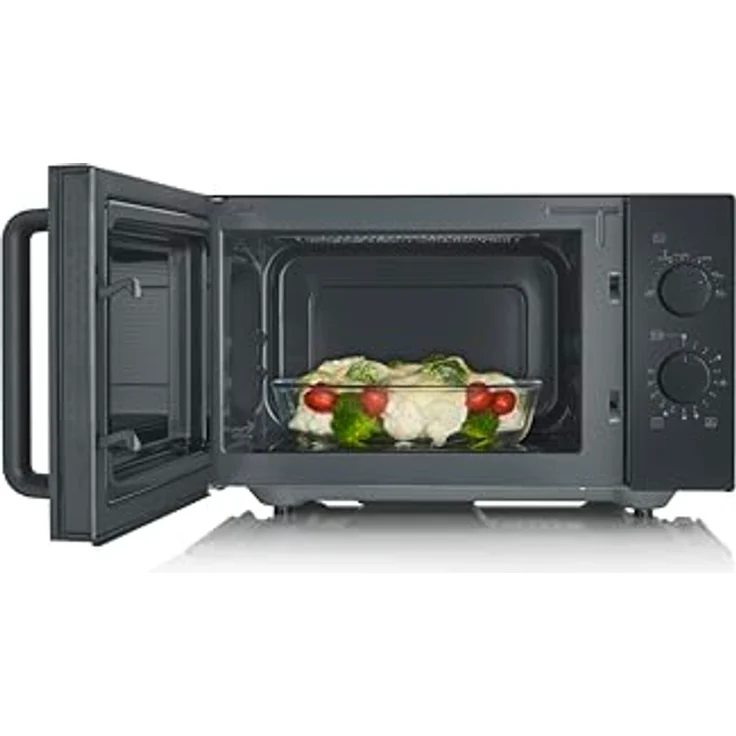 Severin MW 7782 SW, Solo-Mikrowelle mit 25 Litern Garraumvolumen und 800 Watt Leistung, matt schwarz – Bild 4