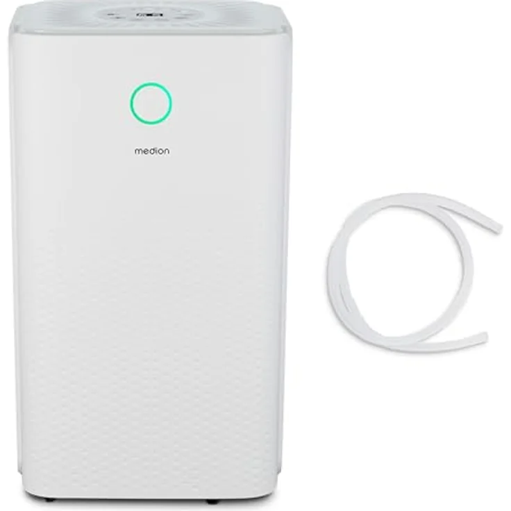MEDION DH12 Luftentfeuchter (elektrisch, 12Liter/23h, bis zu 15qm, 38db leise, Badezimmer, Schlafzimmer, 2 Liter Wassertank, Wäschemodus, Timer, Bodenrollen, MD12047) – Bild 1