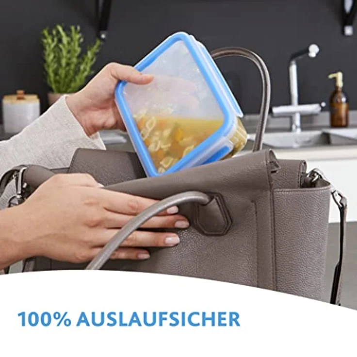 Emsa N10317 Clip & Close Frischhaltedosenset 9-teilig | Größen: 0,15/0,2/2*0,55/0,55 ins./0,8/1,2/2,2L | 100% dicht & hygienisch | Frischedichtung | BPA-frei | Baby Care Norm| made in Germany | Blau – Bild 2