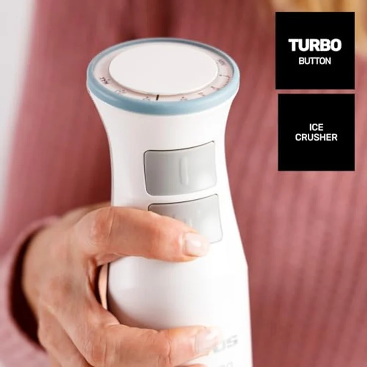 Taurus Immersionsmixer 916417000, 1200W Stabmixer mit Edelstahl-Schaft, weiß, spülmaschinenfest – Bild 5