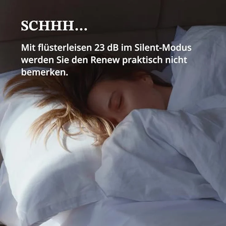 Airthings Renew - Intelligenter Luftreiniger, HEPA-13- und Aktivkohlefilter, mit Trageriemen und Feinstaub-Sensor, filtert gegen Allergien, Pollen, Staub, Gerüche, Tierhaare und Rauch, ideal für Schlafzimmer - Airthings – Bild 5