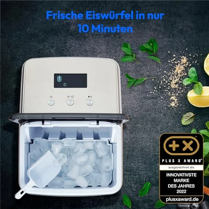 MEDION Eiswürfelmaschine MD11950 (kristallklare Eiswürfel, 2 Eiswürfelgrößen, 2,6 Liter Wassertank, selbstreinigend) – Bild 2