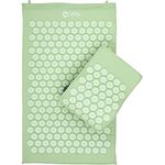 BODHI Akupressur-Set Vital: Akupressurmatte (74 x 44cm) & Akupressurkissen | inkl. Tasche | zur Selbstmassage, Entspannung & Förderung der Durchblutung (pastellgrün)