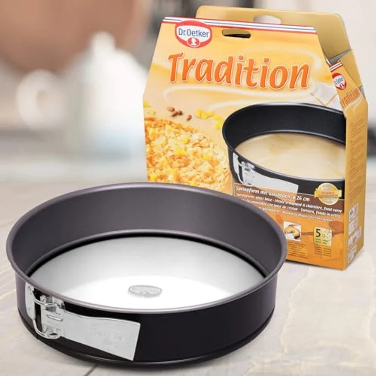 Dr. Oetker Springform Ø 26 cm mit Glasboden Backform mit schnitt- & kratzfestem Glas-Boden, runde Kuchenform mit Antihafteigenschaften, Menge: 1 Stück – Bild 7