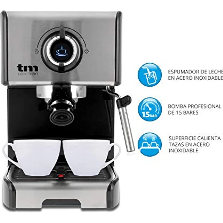 TM Electron TMPCF101 Manuelle Espressokocher mit 15 bar Druck, Edelstahl – Bild 4
