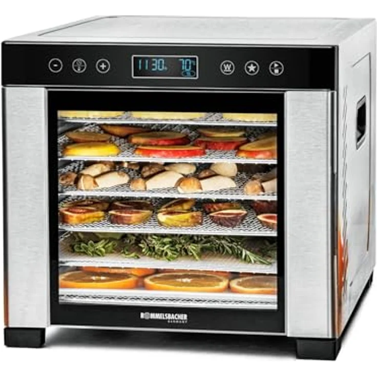 Rommelsbacher Dörrautomat DA 950, NEUE VERSION, 6 Edelstahl-Dörrtabletts, Warmhaltefunktion, 99 Std. Zeitschaltuhr, Temperatur einstellbar (35 °C – 75 °C) – Bild 1
