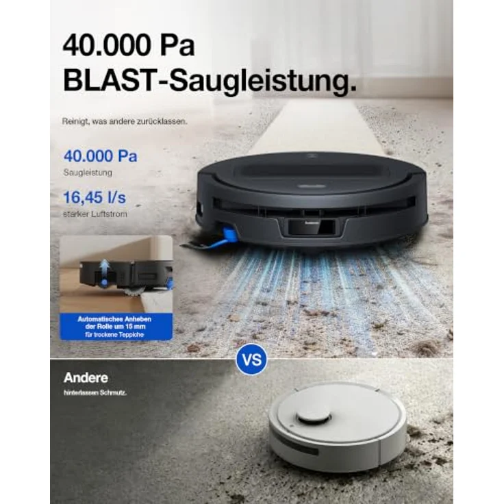 Ecovacs Deebot T90 Max Pro Omni EU, Roboter Staubsauger mit OZMO ROLLER 3.0 und TruEdge 3.0 Kantenreinigung – Bild 4