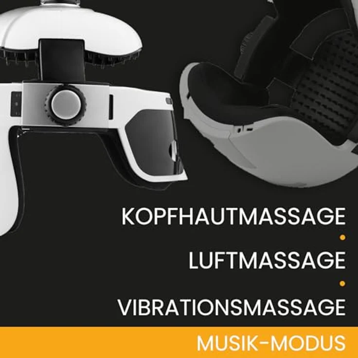 MEDIVON Hebe Kopfmassagegerät und Augenmassagegerät, Luftmassagegerät | Sanfte Massage der Nervenpunkte, Musik-Modus, Aufwärmfunktion – Bild 3