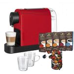 Tchibo Cafissimo Pure plus Kapselmaschine + 50 Kapseln, inkl. Kapselspender und 2 Espresso Gläser, Schwarz