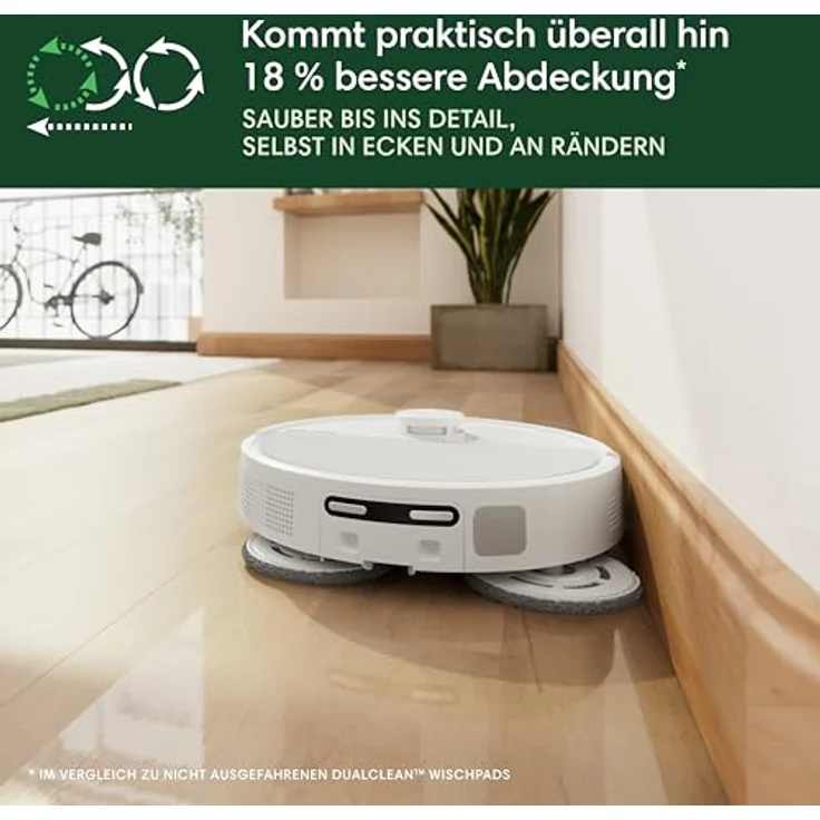 iRobot Roomba Plus 505 Combo Robot + AutoWash Dock Saugroboter mit Wischfunktion - Clearview Pro LiDAR - 7000Pa - DualClean Wischpads mit PerfectEdge - SmartScrub - Weiß – Bild 3
