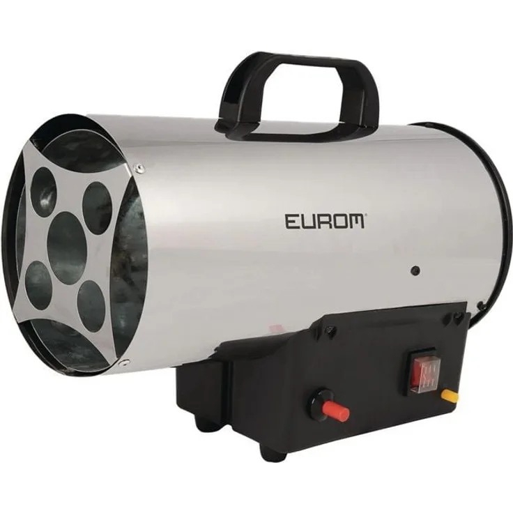 Eurom Gasheizer HKG10 DE, 10 kW Heißluftpistole für Räume bis 350 m³, hohe Effizienz 100% mit Schlauch und Regler