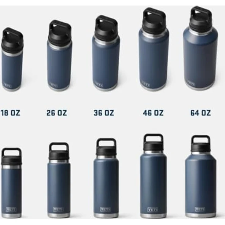 YETI Rambler Flasche mit Chug-Verschluss, Edelstahl 18/8, navy, 532 ml, doppelwandige Vakuumisolierung, 100% leakproof, spülmaschinenfest – Bild 8